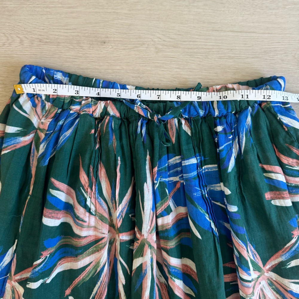 Trovata Birds of Paradis Green Blue Tiered Mini Skirt with Ruffled Tiers Size XS - Picture 8 of 8
